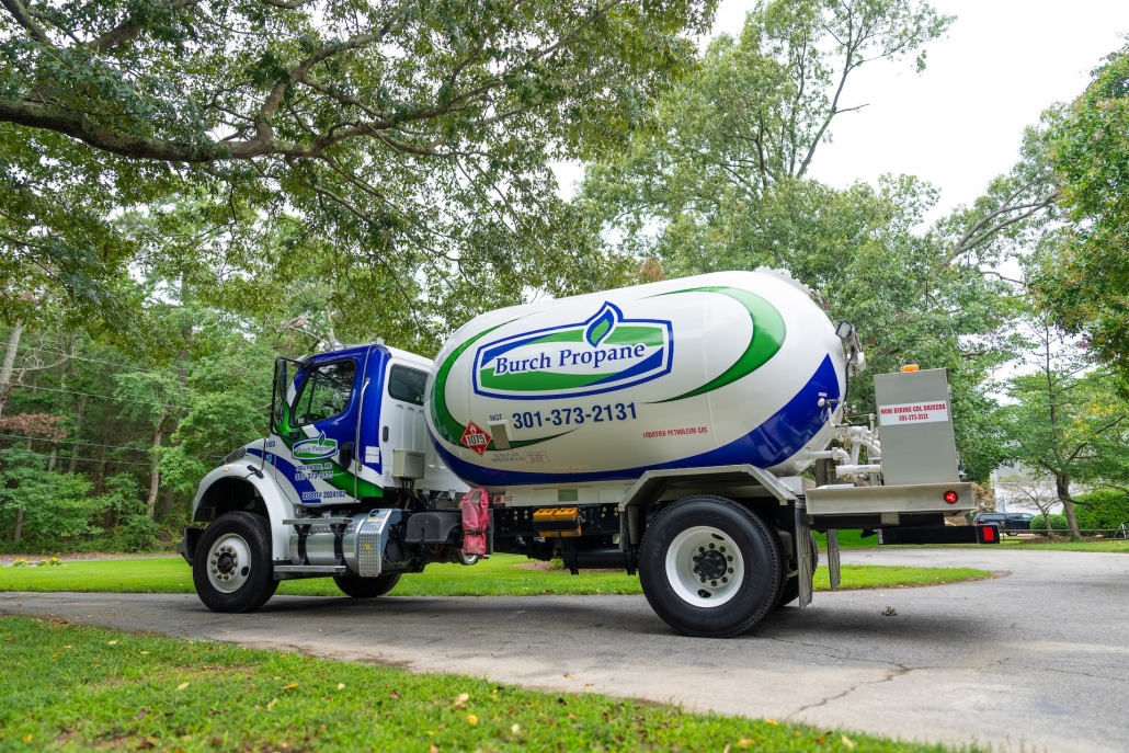 Burch propane truck outside h ome
