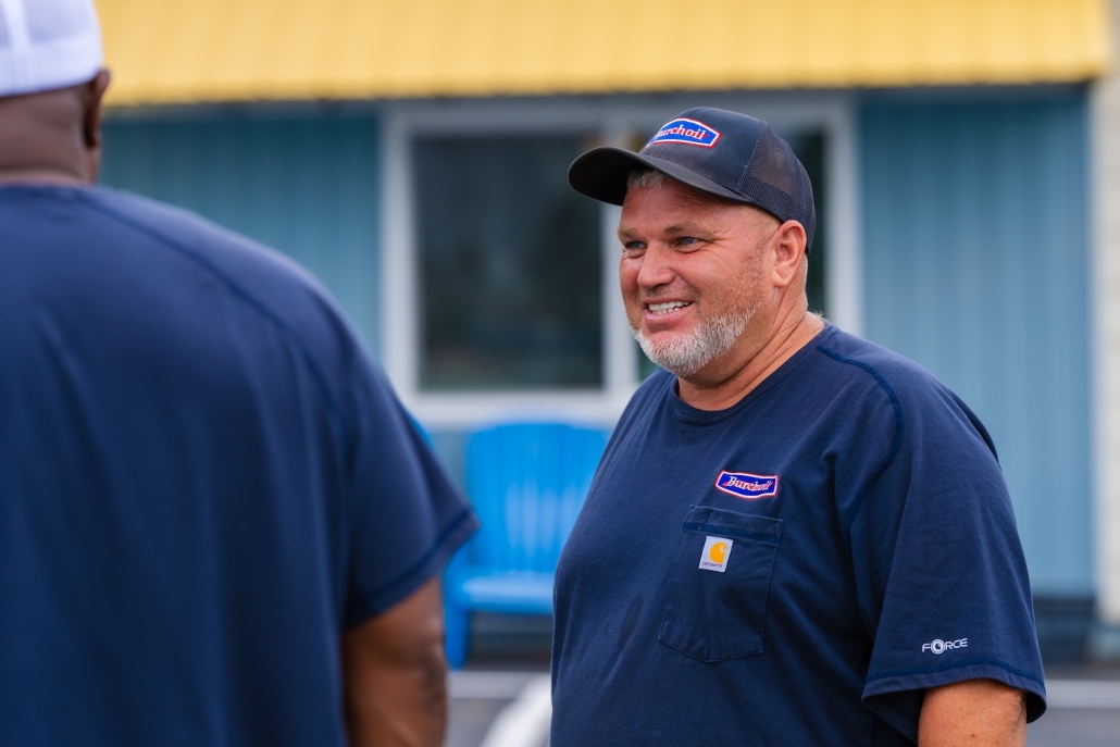 Burch employee smiling