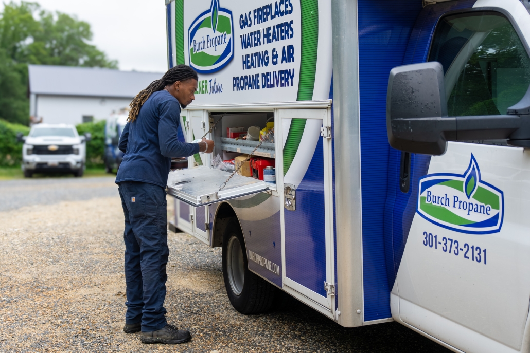 Burch employee finds tools in the work truck